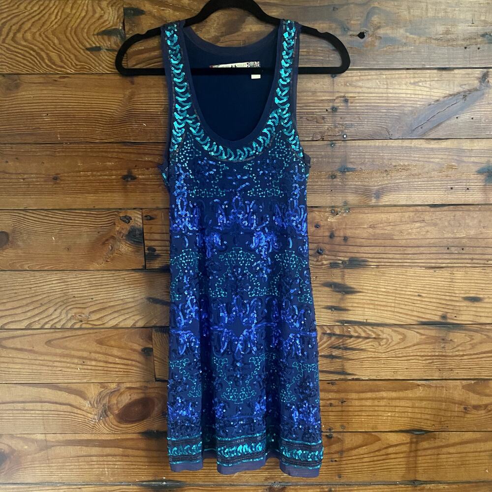 Chelsea & Violet full sequin blue mini dress